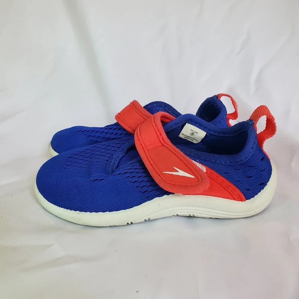 Speedo Boys Shore Explore Water Shoes Size Small 5/6‎ Water Sandal Blue Red